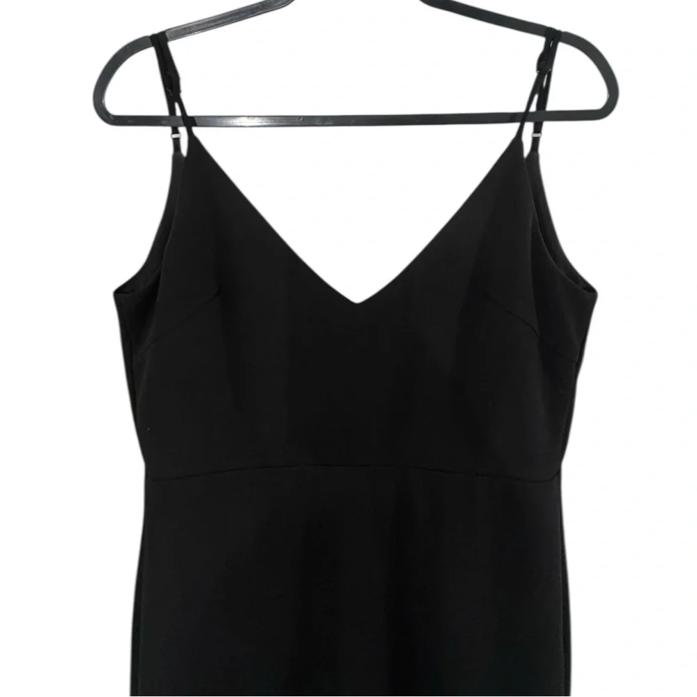Lulu's Black Sleeveless Maxi Slip Dress, Medium